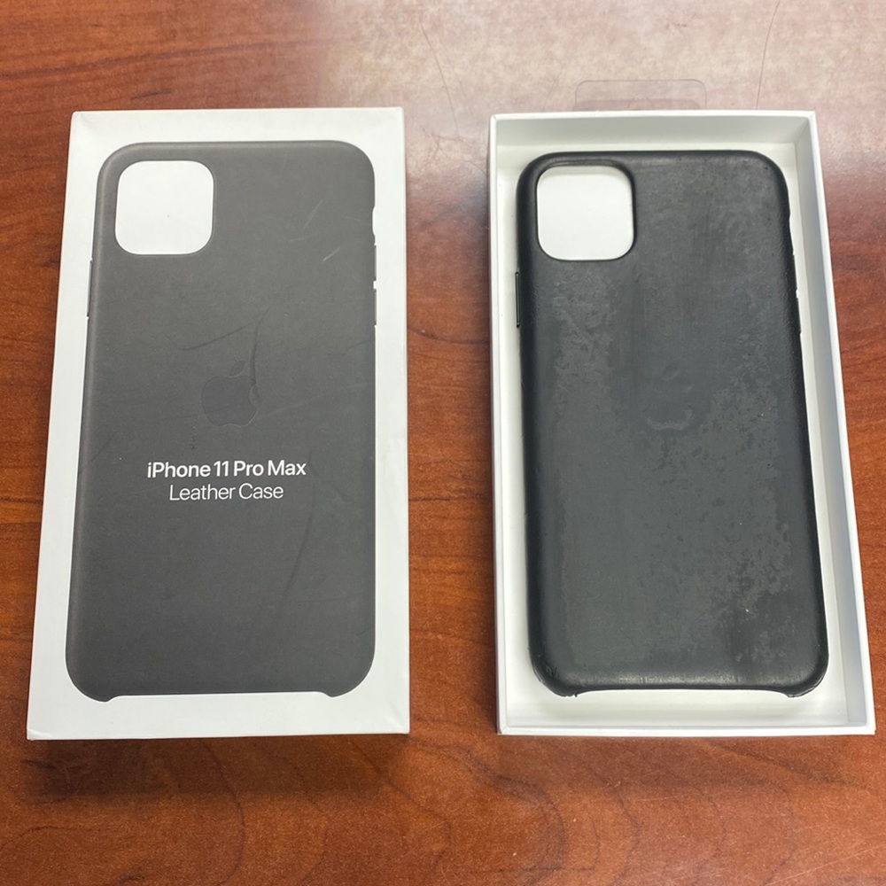 iPhone 11 Pro Max Black Leather Case
